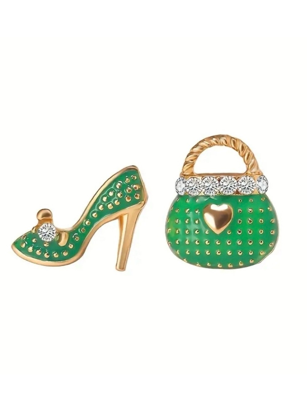 Asymmetric Bag and Shoe Earring Set